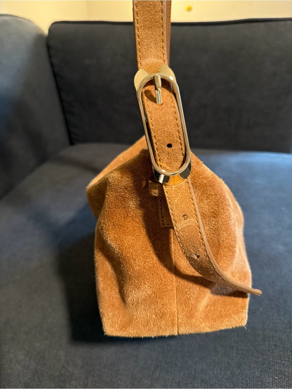 J Crew Suede Shoulder Bag in Camel NEW never used - Picture 4 of 9
